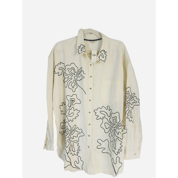 Anthropologie Cream and Black Blouse - Picture 1 of 11